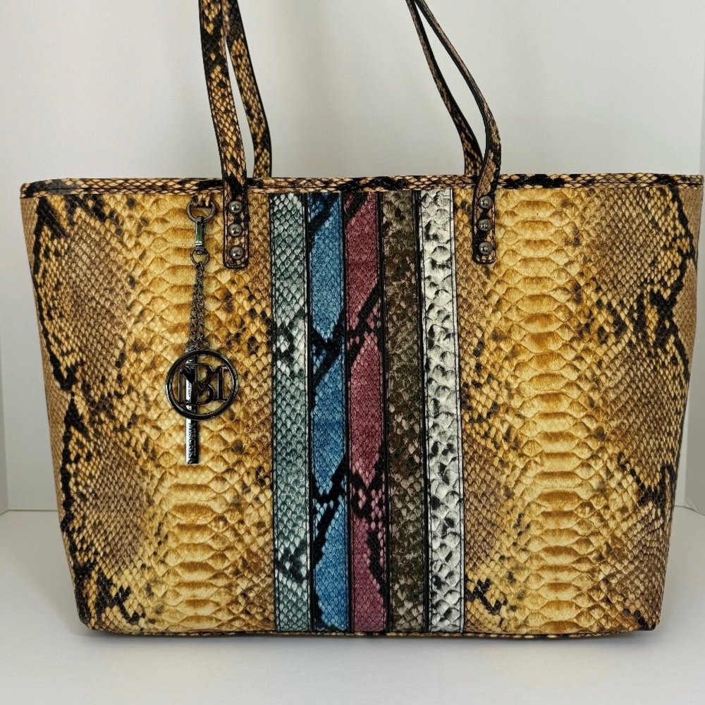 BADGLEY MISCHKA Snakeskin Print Tote Bag #purse